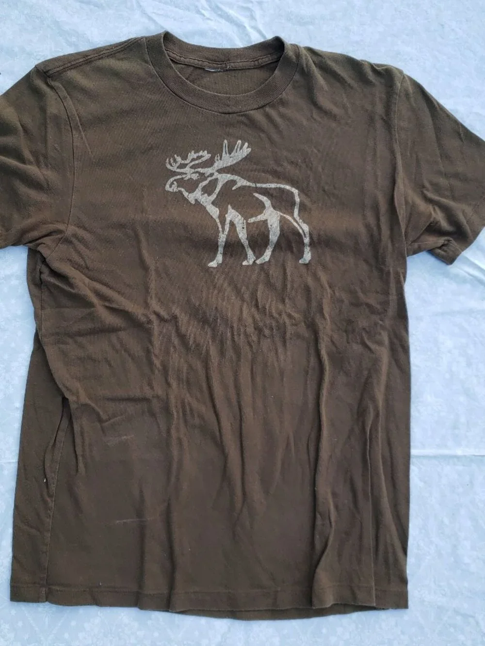 Abercrombie Fitch Brown Cotton Short Sleeve Shirt - Adult Medium/Youth XL